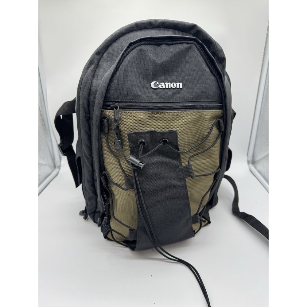 Canon Deluxe Photo Backpack 200EG Black Olive Green Camera Bag for DSLR Lenses